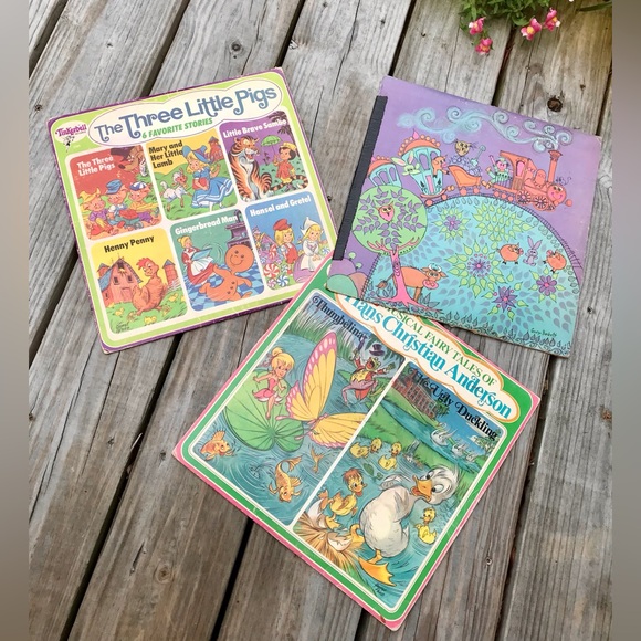 Lot Vintage Childrens Records Story Book Reading Songs Classic Fairy Tale Fables - Picture 16 of 16